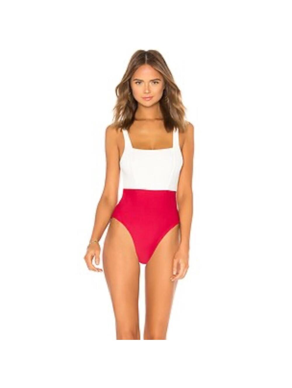 Tularosa Mack One Piece in Rich Red & Ivory